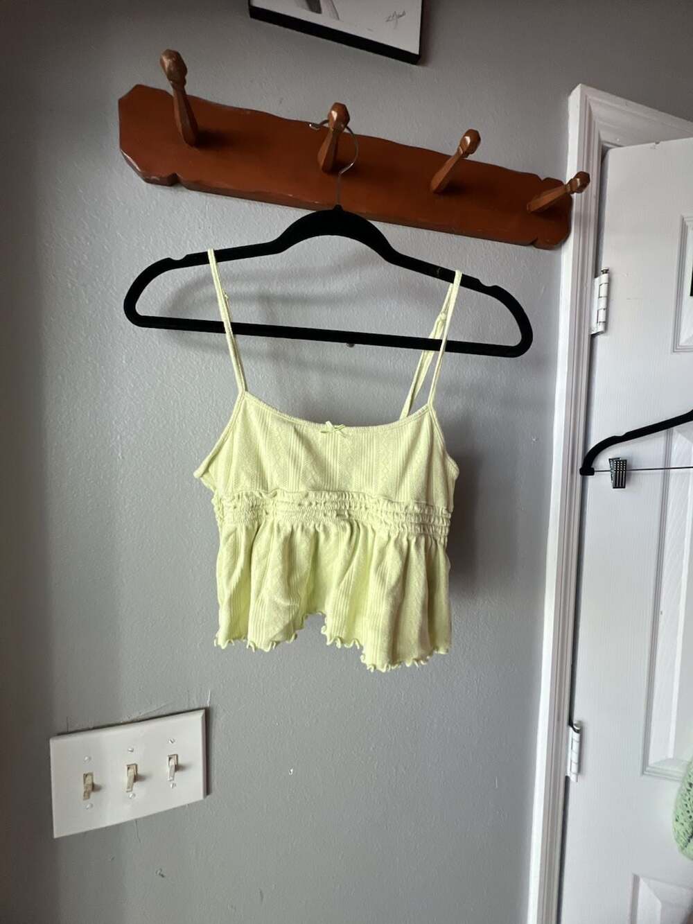 Out From Under Tank Top Size M Yellow Green Babydoll Cami